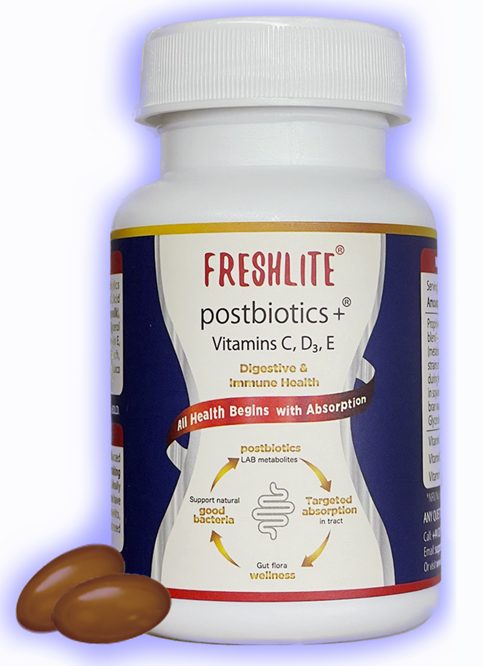GUT HEALTH SUPPORT*| Premium Vegan Postbiotics for IBS, Diarrhoea,Bloating & Irregularity* | Advanced Postbiotics Formula Beyond Pre & Probiotics | Vitamin C, D3 & E | Non-GMO, Gluten-Free