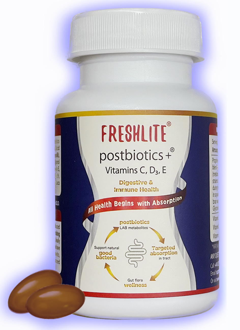 Natural Digestive Discomfort Relief | Postbiotics+Vitamins C,D3,E | Supports Heathy Digestive & Immune System*