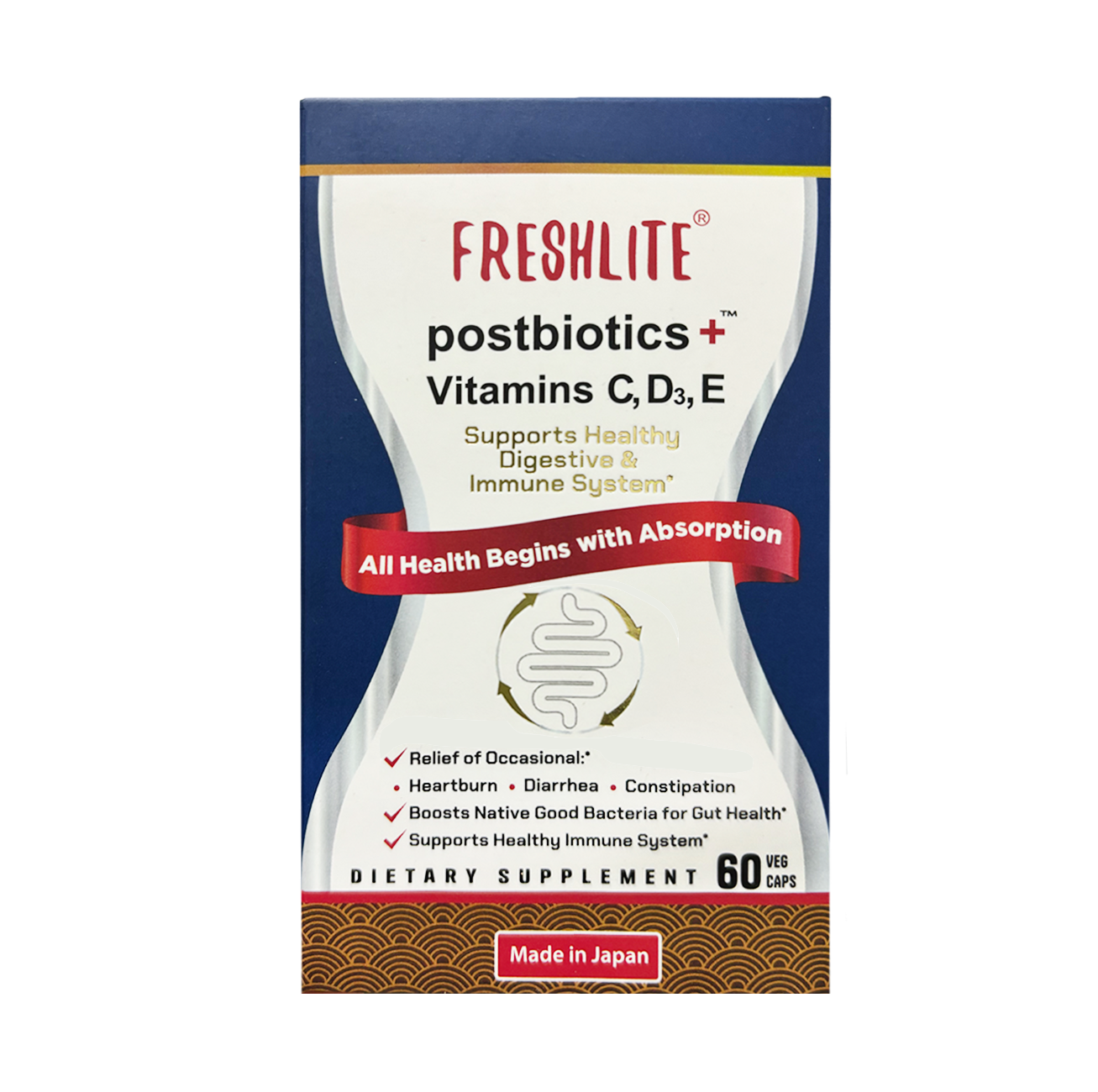 Natural Digestive Discomfort Relief | Postbiotics+Vitamins C,D3,E | Supports Heathy Digestive & Immune System*