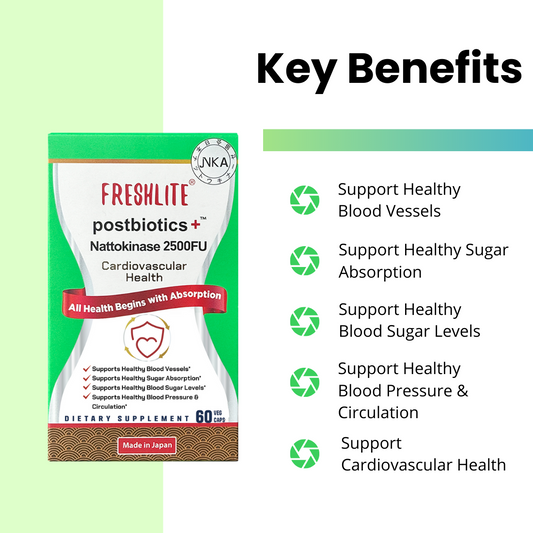 CARDIOVASCULAR SUPPORT* | 2500FU Premium NSK-SD Nattokinase & Vegan Postbiotics for Blood Pressure, Cholesterol & Heart Health* | JNKA Certified | Non-GMO & Gluten-Free