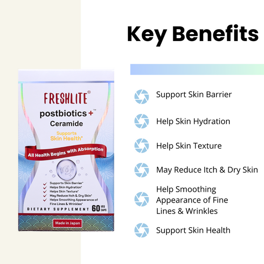 CLEAR SKIN CERAMIDE SUPPLEMENT – Plant-Based Ceramides & Postbiotics for Hydration, Barrier & Elasticity | Helps Reduce Acne & Irritation | Hormonal Balance From Gut-Skin Axis* | Non-GMO, Gluten-Free