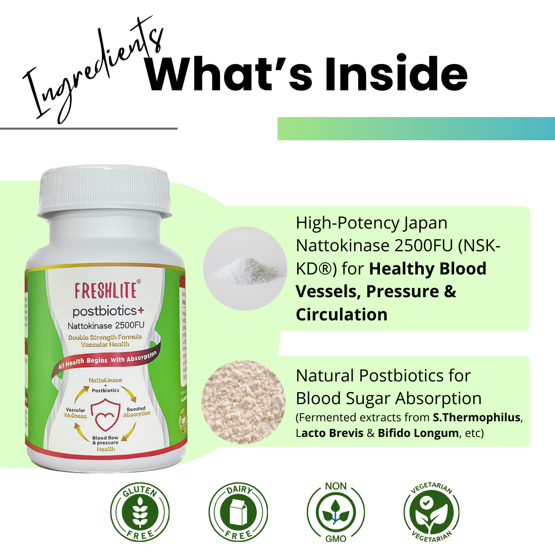 CARDIOVASCULAR SUPPORT* | 2500FU Premium NSK-SD Nattokinase & Vegan Postbiotics for Blood Pressure, Cholesterol & Heart Health* | JNKA Certified | Non-GMO & Gluten-Free
