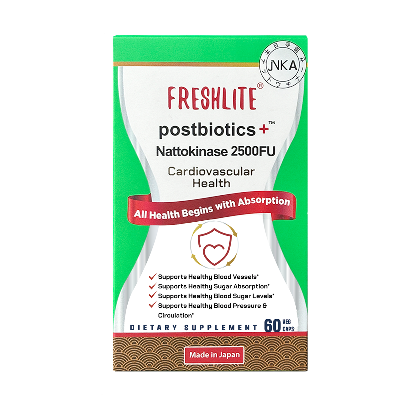 Blood Pressure & Heart Health | Postbiotics+ NSK-KD® Nattokinase 2500FU | Support healthy blood sugar, pressure and circulation*