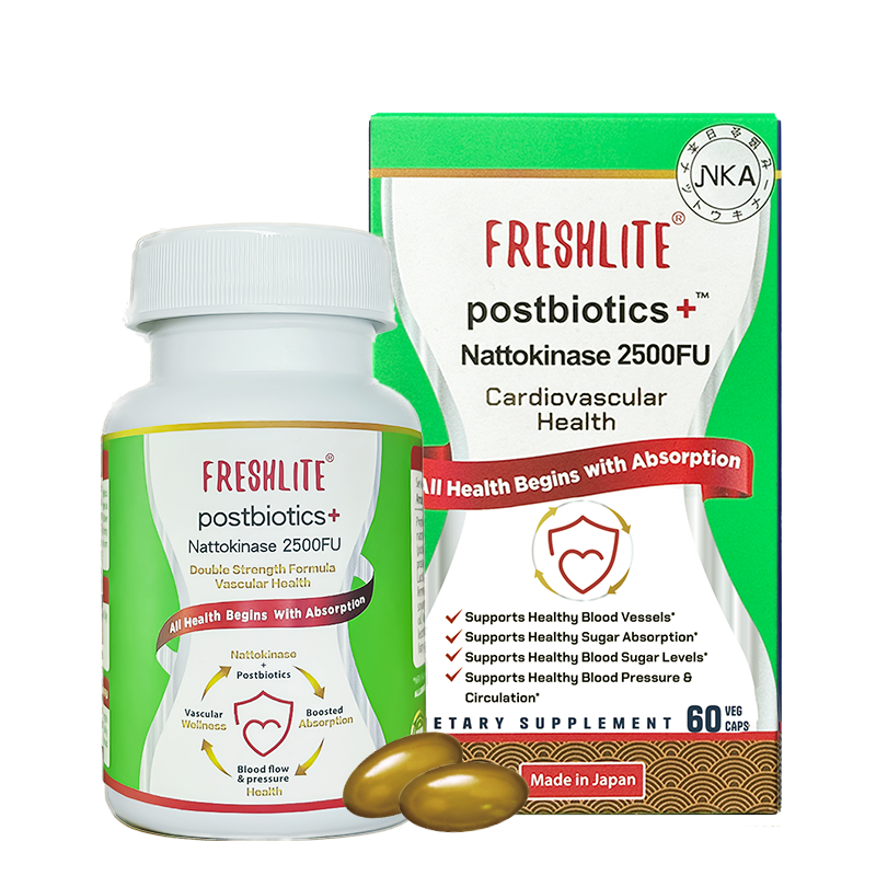 Blood Pressure & Heart Health | Postbiotics+ NSK-KD® Nattokinase 2500FU | Support healthy blood sugar, pressure and circulation*