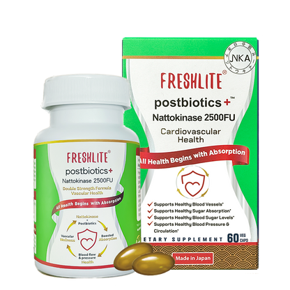 Blood Pressure & Heart Health | Postbiotics+ NSK-KD® Nattokinase 2500FU | Support healthy blood sugar, pressure and circulation*